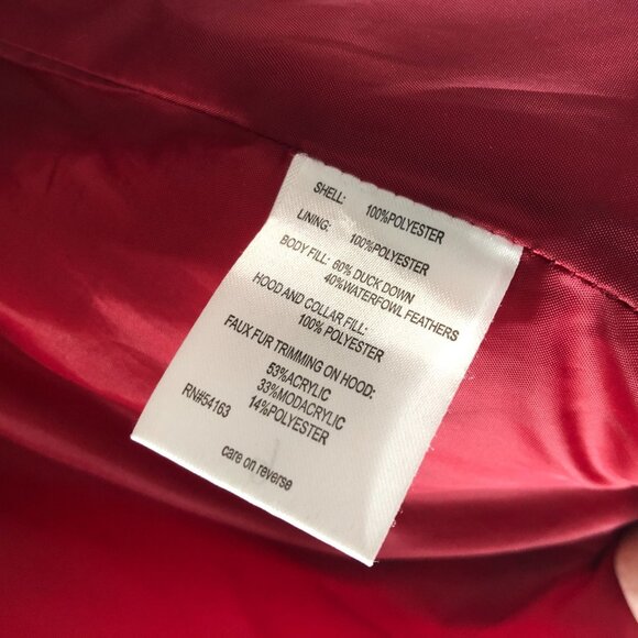 Calvin Klein Womens Down Puffer Jacket Pockets Full Zip Red XL - Picture 8 of 8